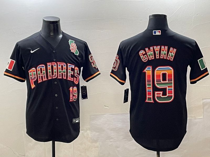 Men San Diego Padres #19 Gwynn Black Fashion Game 2025 Nike MLB Jersey style 2->san diego padres->MLB Jersey
